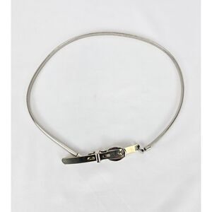 1980s Vintage Belt Silver Tone Stretch Coil‎ Spring Snake Link Accessory